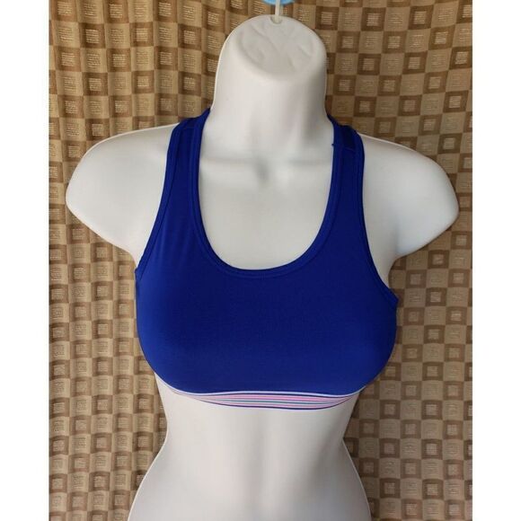 Girls Training Sports Bra MediumFlex Seamless Pullover Blue Active Wear NWOT - Picture 2 of 8